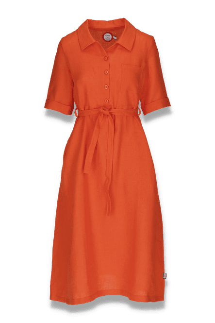 Main Image Pernilla orange linen dress