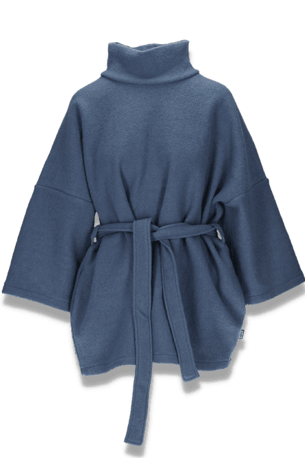 Main Image Hailey wool poncho in dusty blue