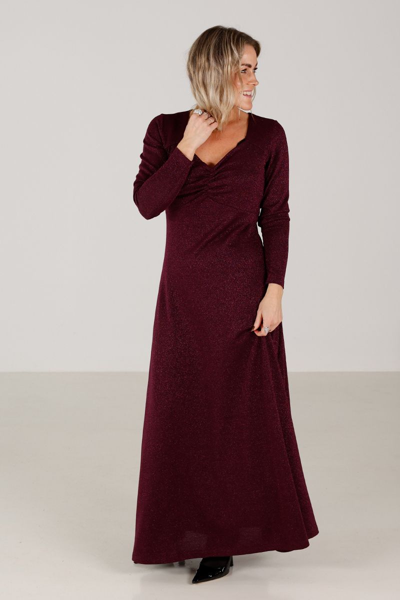 Alex dark plum glitter dress