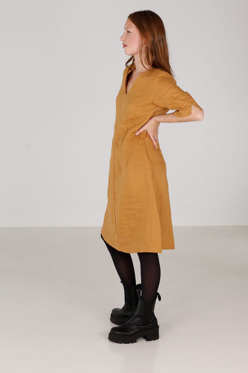 Heidi nugat linnen dress