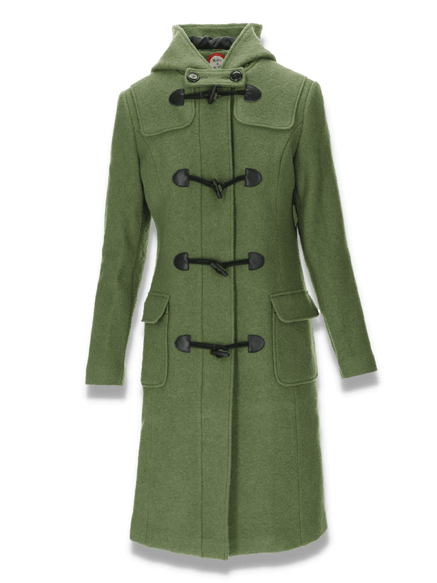 Idunn Duffel coat lime green wool