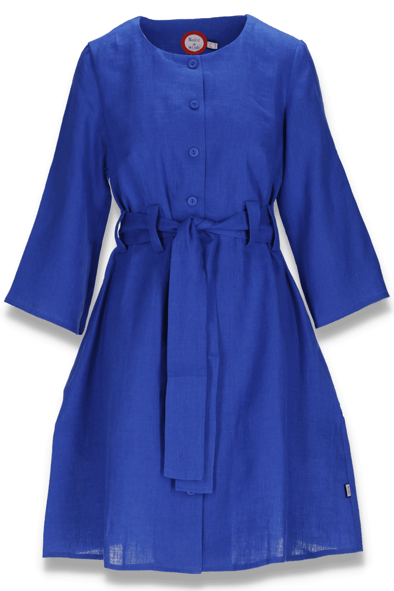 Eirunn royalblue shirt dress in linen