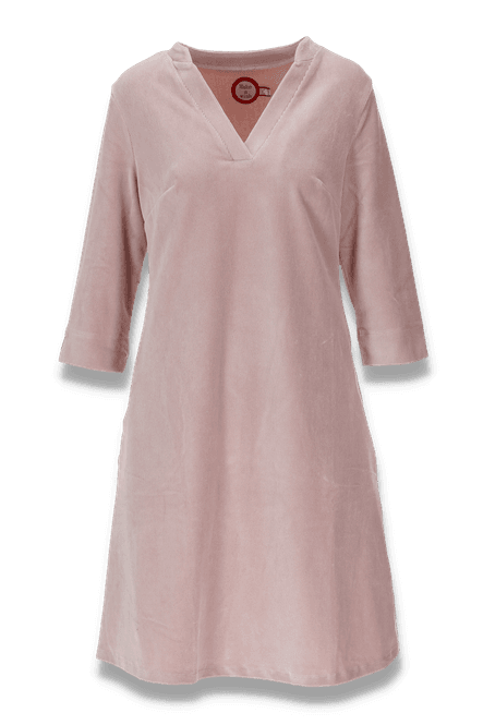 Main Image Saga pastel pink velor dress with pockets