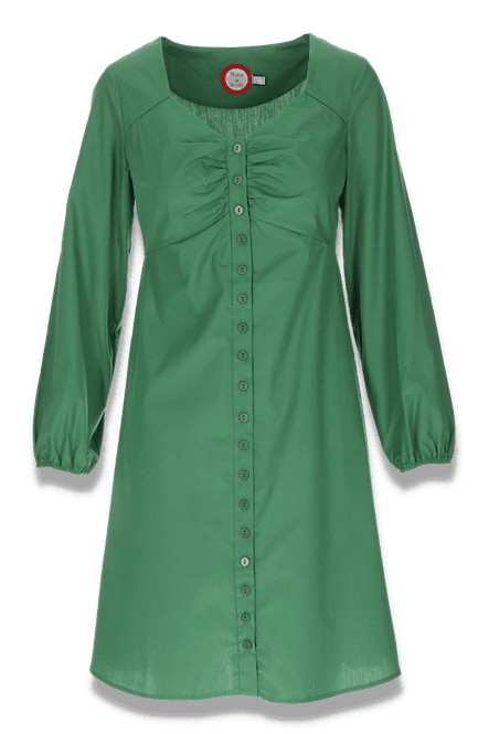 Main Image Petronella green poplin dress