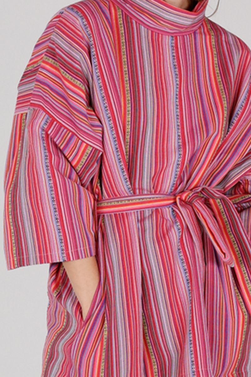 Hailey poncho inka stripe red