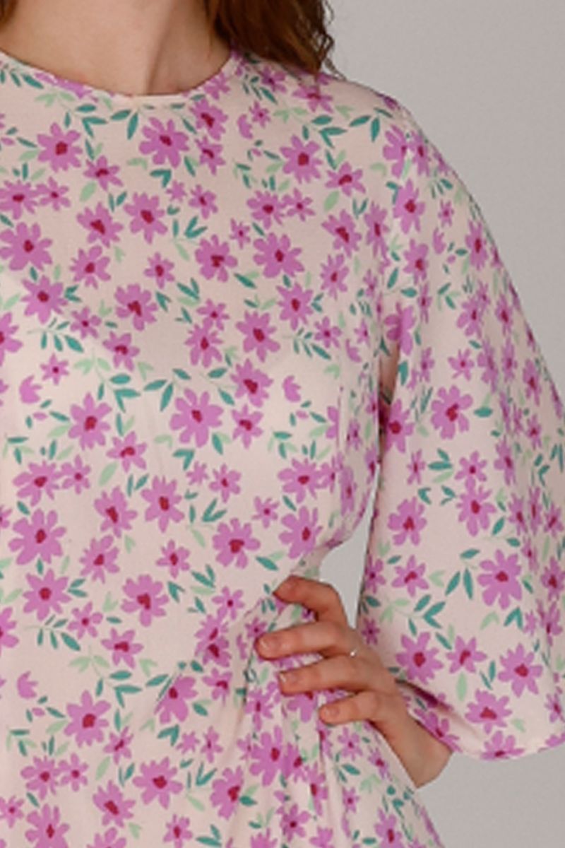 Benadotte purple floral dress