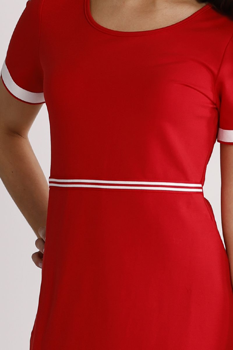 Pauline red and white dress