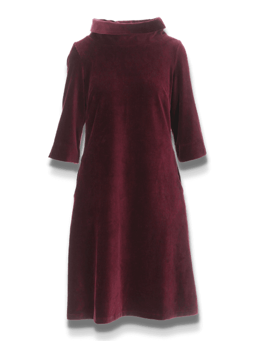 Main Image Sanna burgundy dress in velvet