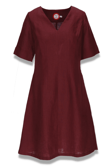 Main Image Heidi plum linnen dress