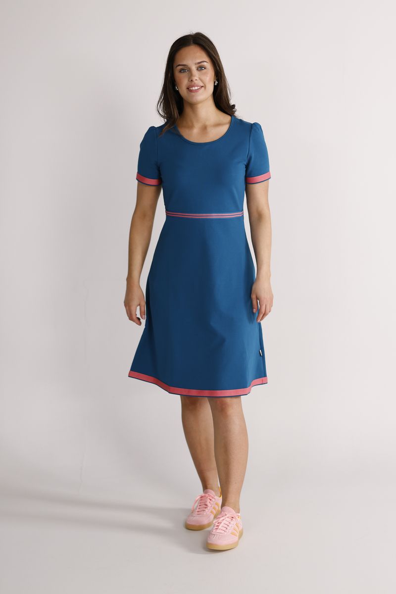 Pauline petrol and coral dress
