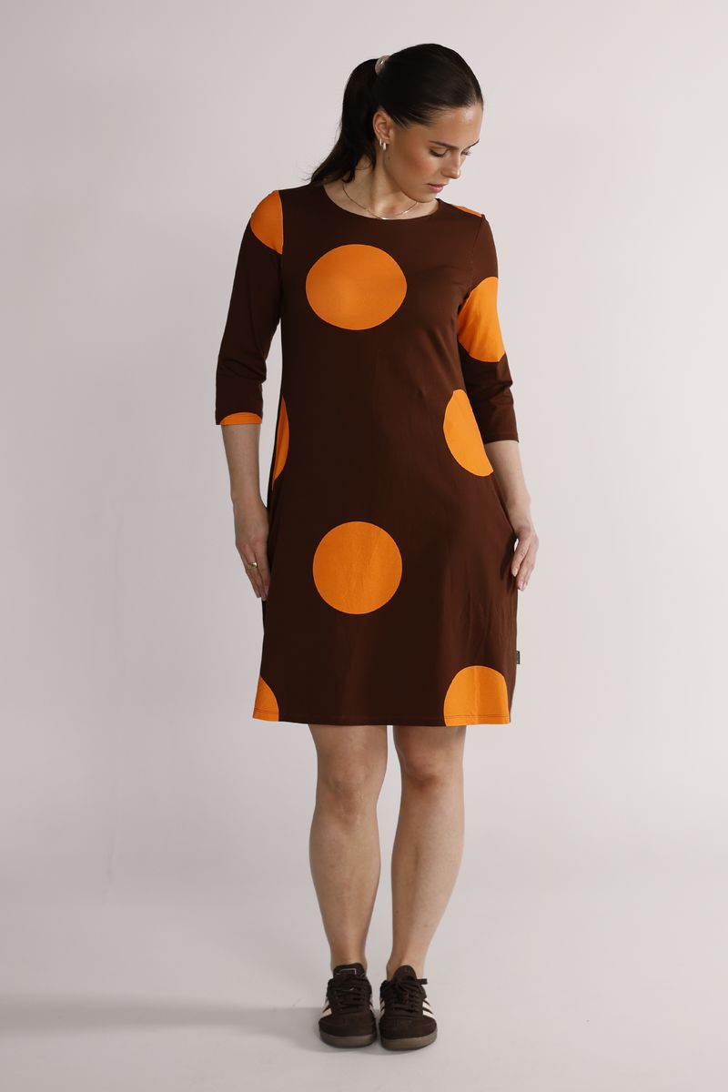 Tara brown and orange dress