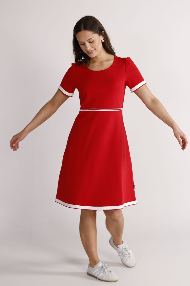 Pauline red and white dress