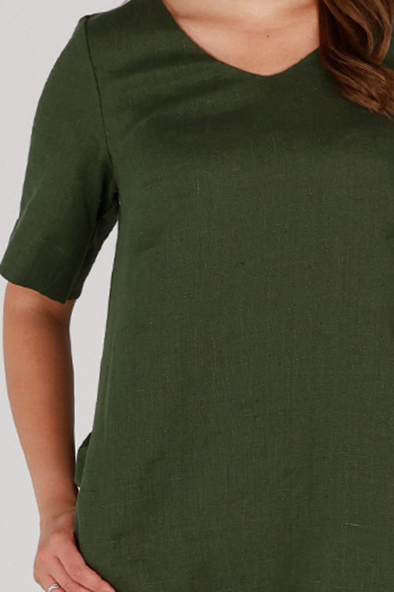 Gyda combogreen linendress