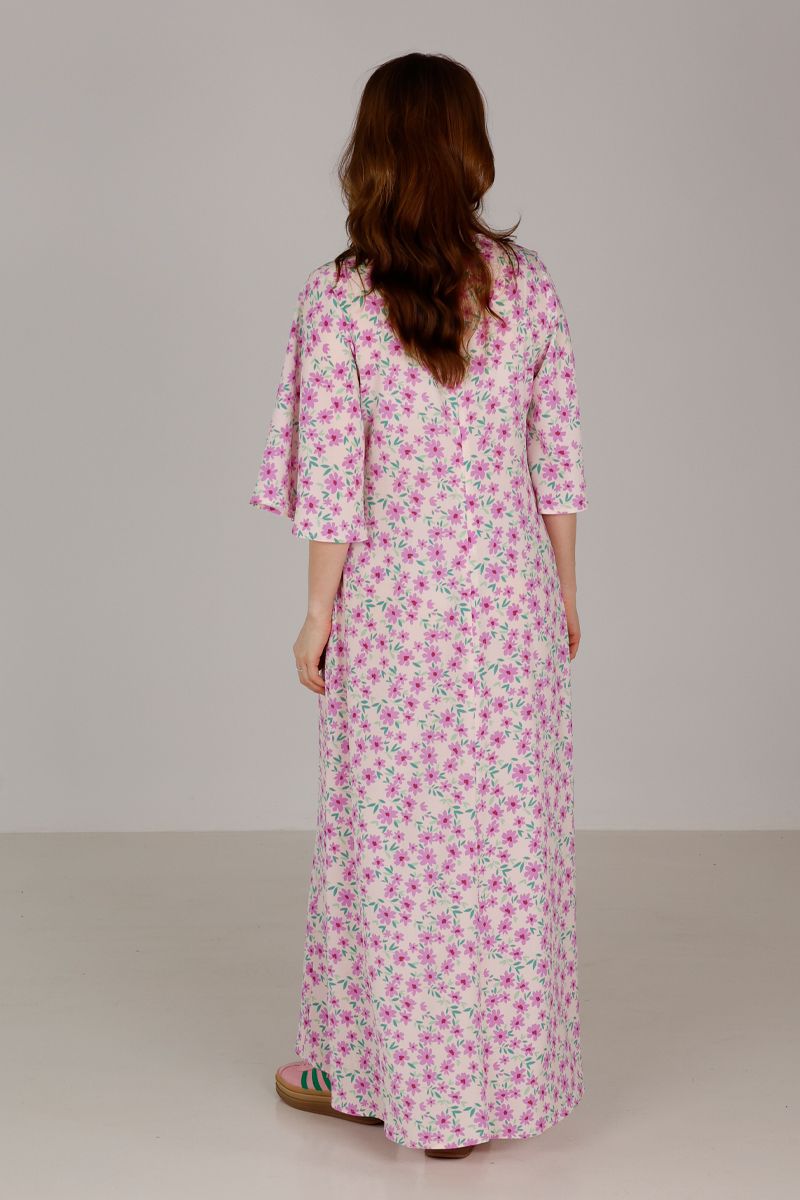 Benadotte purple floral dress